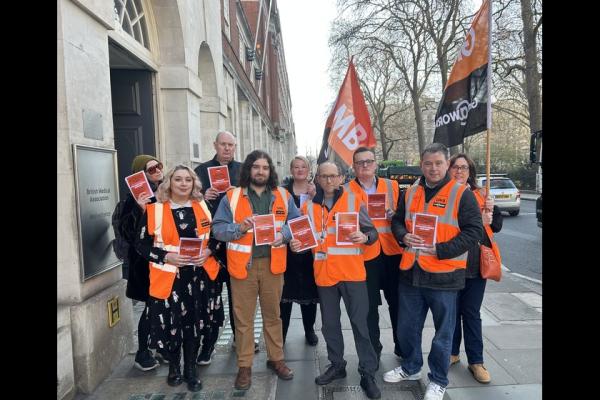 Staff protest outside BMA as pay row escalates